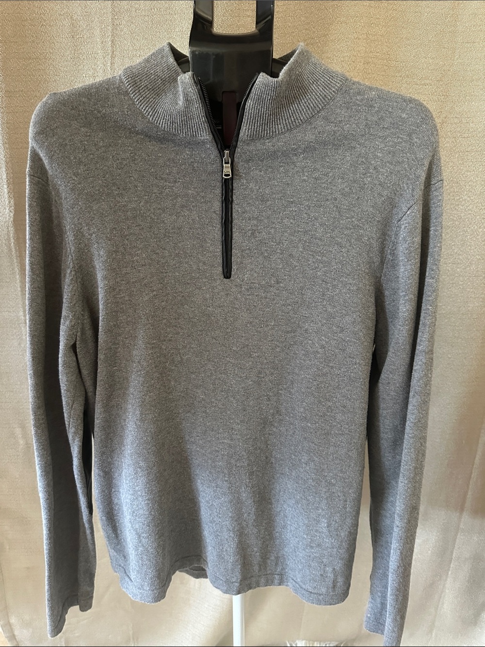 Michael Kors Men's Light Gray Half-Zip Sweater